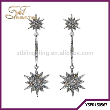 2015 new designed earring long pendant earring crystal dangling earring