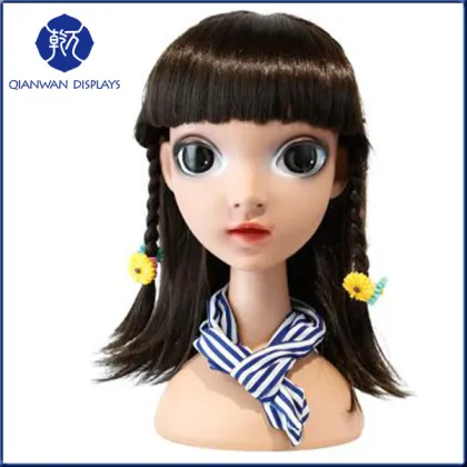 china practice beauty girl mannequin head bald wig