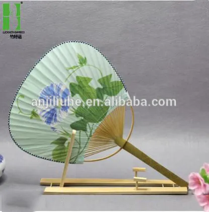 Bamboo moon-shaped paddle hand fans