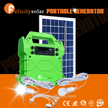hot popular 10w solar panel kit for indoor with led bulb with usb charger with radio