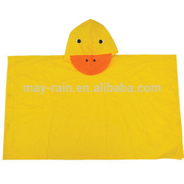 yellow poncho with duck hood