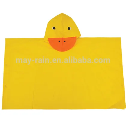 yellow poncho with duck hood