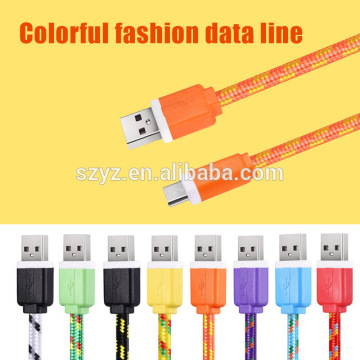 1M/2M/3M Fabric Nylon Braided Micro USB Cable Charger Data Sync USB Cord Wire For Samsung Galaxy Xiaomi HTC 8 Colors Available