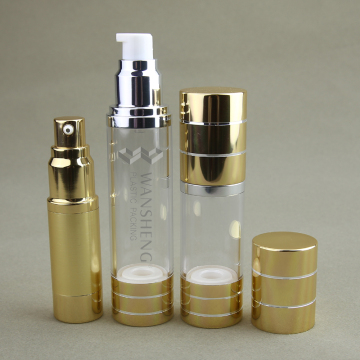 15ml gold silver airless pump bottle