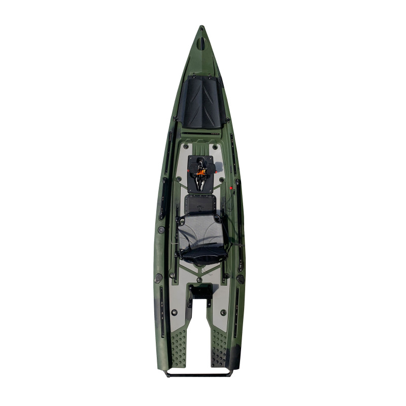 Zero Kayak Pedal Drive Solo Skiff Boats: Fishing Canoe/Kayak with Electric Motor Top Propeller Fin Pedal Drive