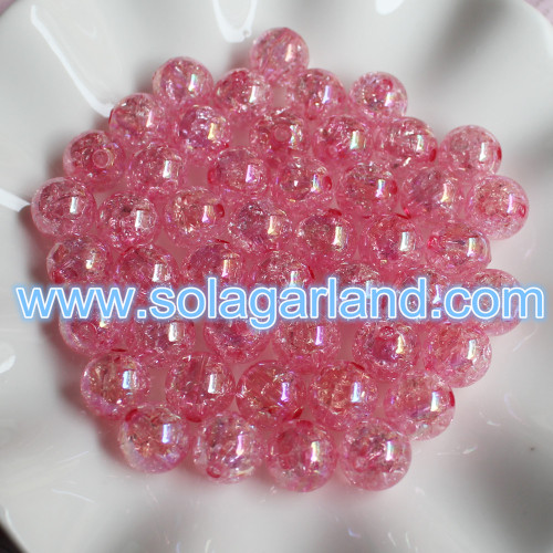 8-20 MM Acryl Crack Crystal Ronde Kralen Losse Crackle Crackled AB Kleur Plating Ball Kralen