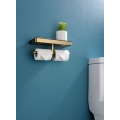 Toiler Paper Holder With Black Slabstone Shelf