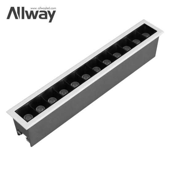 ALLWAY Rectangle Recessed 15W LED Linear Downlight System - Aluminum Indoor Lighting