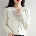 Women's Crewneck Button Down Sweater Cardigan