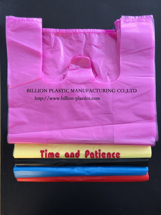 Plastic Food Packing Hand Shopping Garbage Trash Rubbish Packaging T Shirt Shopping Bag