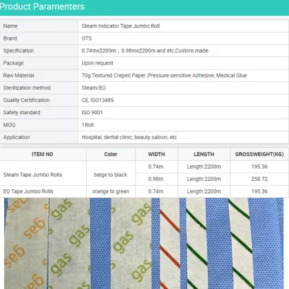 Factory Direct Medical Adhesives & Surgical Steam Indicator Tape - Jumbo Roll for Dental Clinics