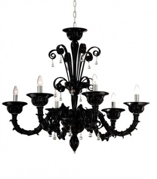 Black murano glass bubble chandelier made in china