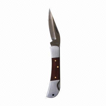 Folding Knife with Wooden Handle and 14.0cm Overall Length