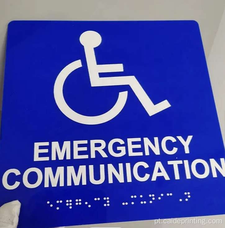 Ada Small Braille Sign com gráficos táteis elevados