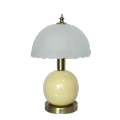 Ceramic base rechargeable table lamp glass shade