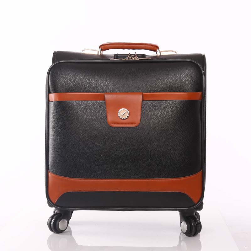 2018 Customized PU Trolley Luggage Bag