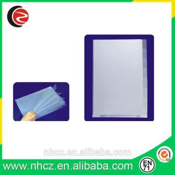 Office Transparent White Stationery PP Document File with 6 Pockets
