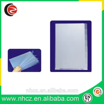 Office Transparent White Stationery PP Document File with 6 Pockets