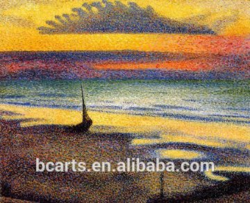 Custom size Famous beach painting ,beautiful scenery oil painting