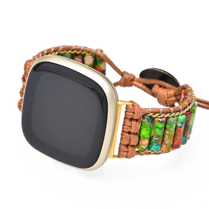 Natural Turquoise Bohemian Style Retro Jewelry Bracelet Watch Band for Fitbit Versa 3 2 1