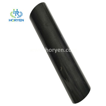 Paip bulat serat karbon 70mm berkilat hitam