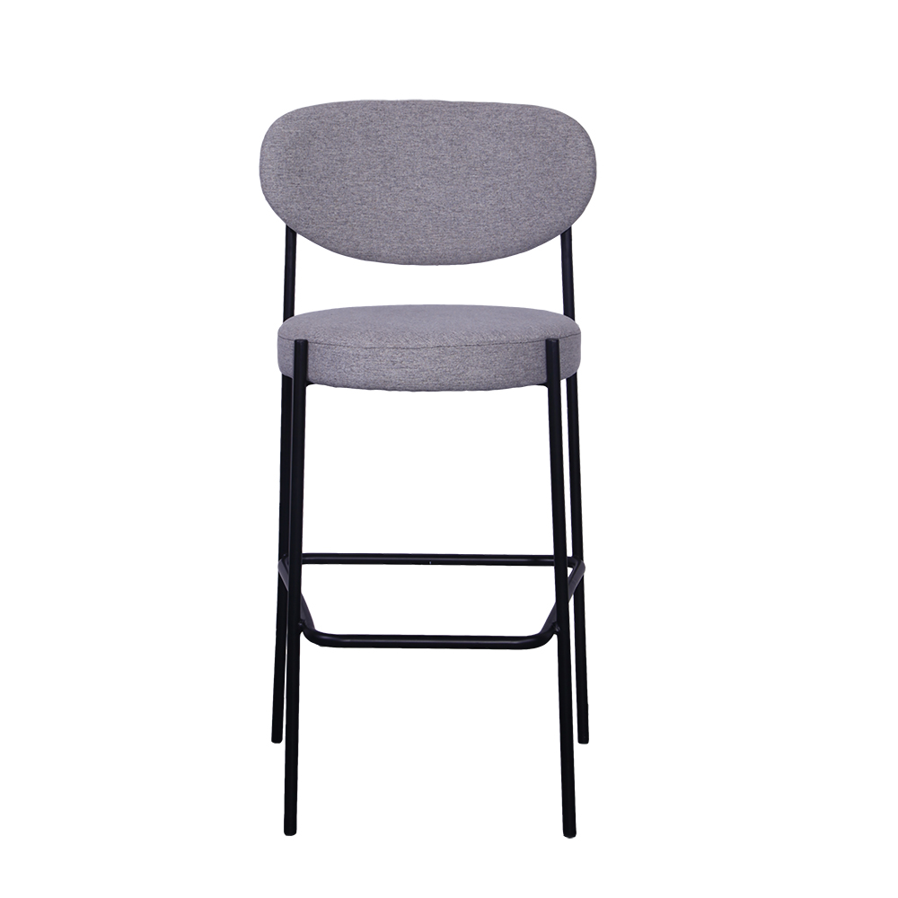 كرسي بار حديث من الفولاذ المقاوم للصدأ مع مقعد قماش