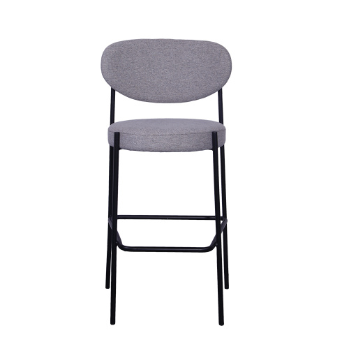 패브릭 시트가있는 현대적인 스테인레스 스틸 바 의자