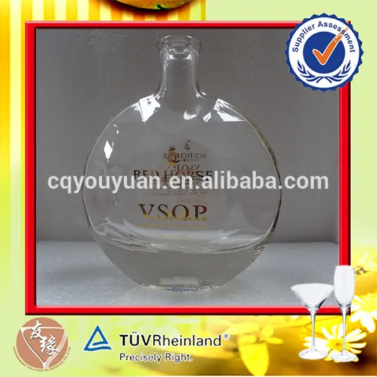 70CL Clear Antique Brandy Bottles Unique Shaped Wine Glass Bottles
