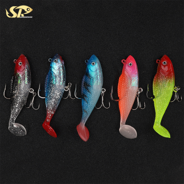  SUPERIORFISHING Soft Swimbait Lure 70mm 14g T-Tail Soft Minnow with Lead Weights YHRB-01