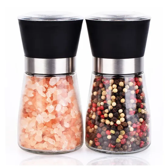Hyri Factory Black Spice Ceramic Glass Pepper Mill with Adjustable Grinder
