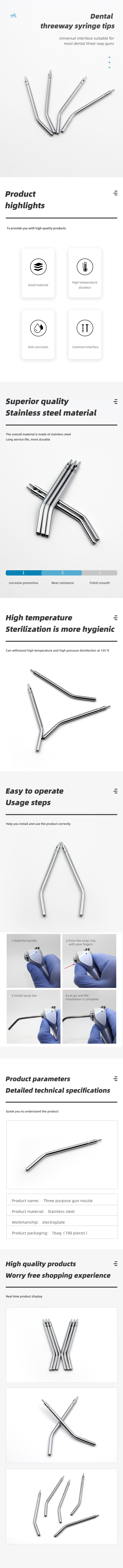 stainless steel dental tips