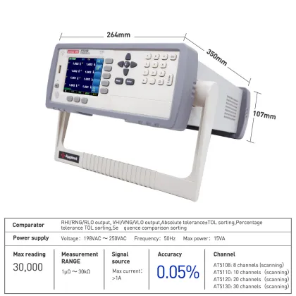 Multi Channel Megohmmeter Resistance Tester with Comparator AT5108