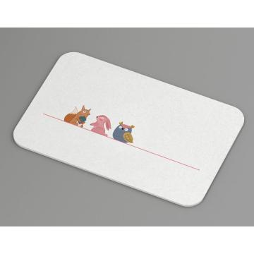 Healcier Water Absorbent Non-slip Printed Diatomite Bath-Mat