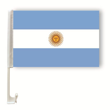 Argentina Car Flag - High Quality Polyester Car Window Flag with Flag Holder for Promotion