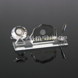 newest design crystal office supply set with clock