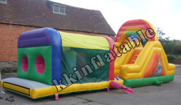 CE pvc inflatable paintball obstacle course with slide KKB-L028