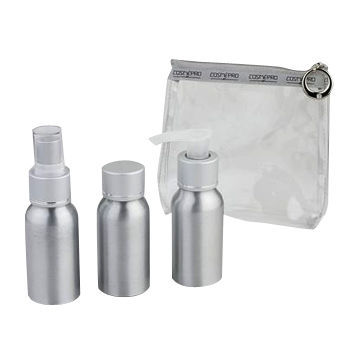 Aluminum Cosmetic Bottles, Available in Various Capacities/Caps, Convenient and Eco-friendly
