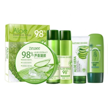 Aloe Vera Facial Care Set: Moisturizing, Acne Removal, Whitening, Cleanser, Toner, Lotion, Mask, Cream - 6 Piece Set