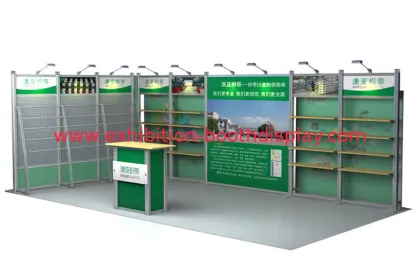 Green 10x20 Tension Fabric Booth Displays , Tradeshow Booth Displays
