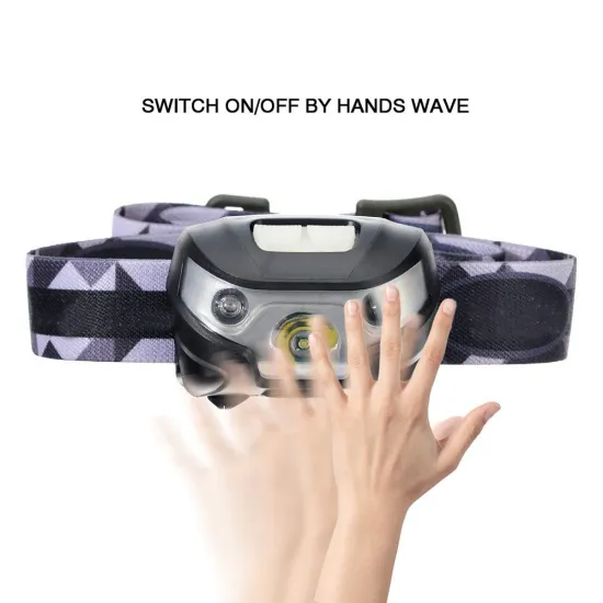 Motion Sensor Waterproof USB Rechargeable LED Headlamp for outdoor