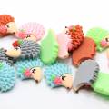 Kawaii Multi Color Egel Hars Cabochon Cartoon Dierminiaturen voor Fairy Garden Plaksteen Ornament voor Plakboek