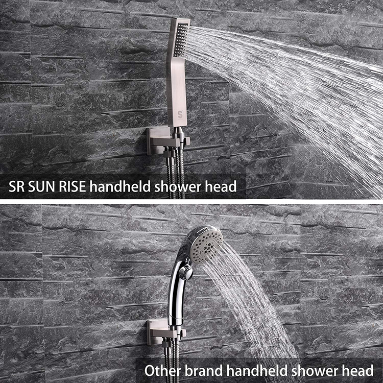 Brushed Nickel Bathroom Wall Shower Combo Set