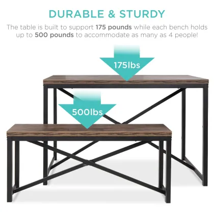 4 Seater Dining Room Kitchen Furniture Set: Dining Table and Chairs