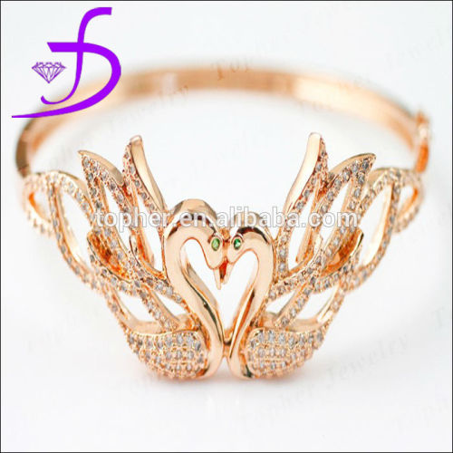 CZ Diamond Solid 925 Sterling Silver Rose Gold Plated Bangles Artificial bangles