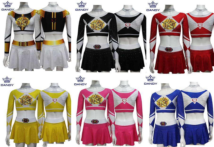 White And Gold Sublimated Cheer Uniforms, High Quality White And Gold