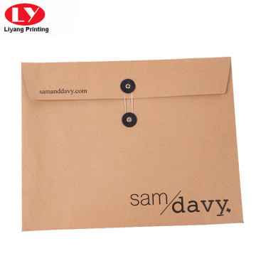 Printed String And Button Kraft Envelope