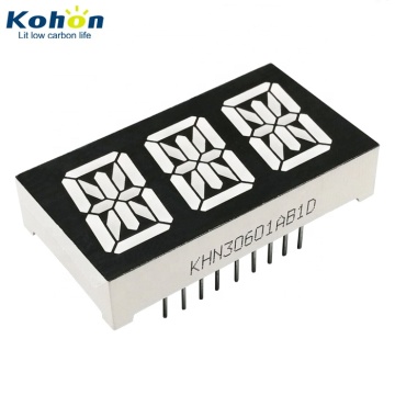 Blue 0.6 Inch 15mm 3-Digit 14-Segment Alphanumeric LED Display for Digital Indicators
