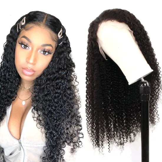 Cheap Lace Frontal With Baby Hair Pre Plucked Baby Hair Mink Brazilian Cuticle Aligned  Pre Plucked Human Hair Kinky Curly Wigs