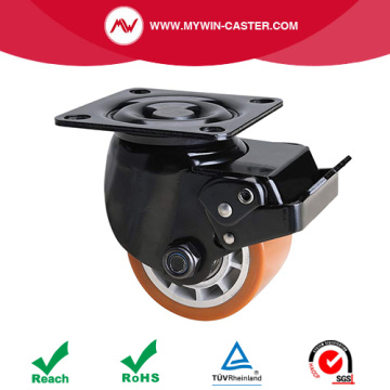 Low Gravity Plate Swivel TPU Caster Wheel with Brake