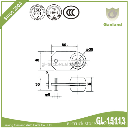 GL-15113 Cargo Trailer Rail Pulley with Ball Bearing for Side Curtain Roller